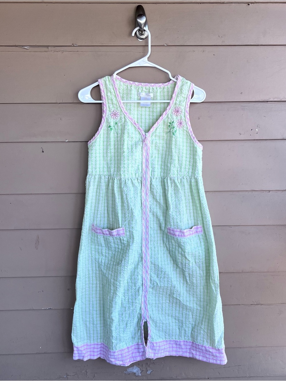 Secret Treasures Sleepwear Nightgown S Grannycore Green Seersucker ST26356